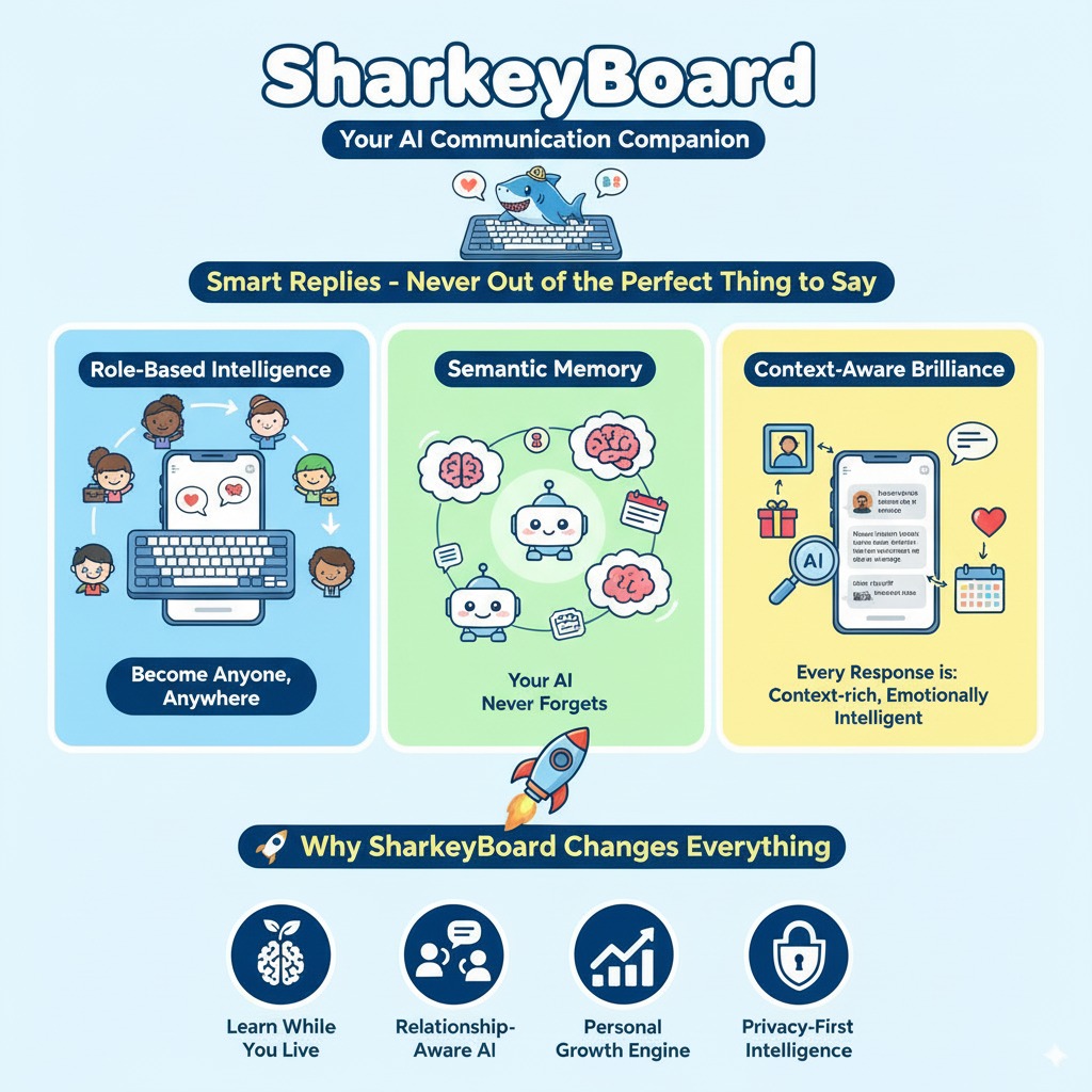 Smart Replies Feature - AI-powered keyboard suggestions for perfect responses in any conversation